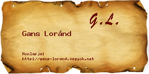 Gans Loránd névjegykártya